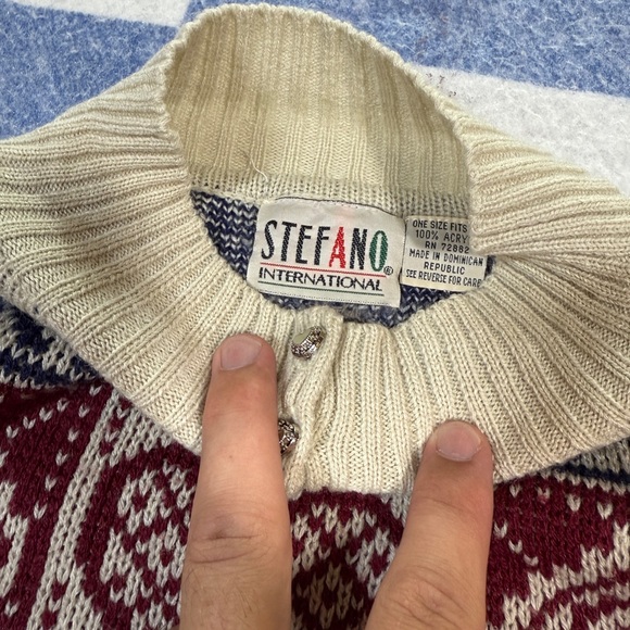 Vintage Stefano patchwork knit sweater - Picture 3 of 3